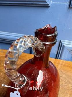 Antique Early Victorian Cranburry Jug