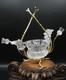 Antique English John Walsh Cut Crystal Thistle Art Glass Rose Bowl Vase Epergne