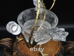 Antique English John Walsh Cut Crystal Thistle Art Glass Rose Bowl Vase Epergne