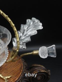 Antique English John Walsh Cut Crystal Thistle Art Glass Rose Bowl Vase Epergne