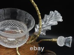 Antique English John Walsh Cut Crystal Thistle Art Glass Rose Bowl Vase Epergne