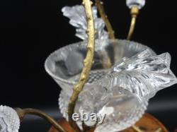 Antique English John Walsh Cut Crystal Thistle Art Glass Rose Bowl Vase Epergne
