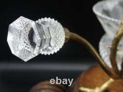 Antique English John Walsh Cut Crystal Thistle Art Glass Rose Bowl Vase Epergne