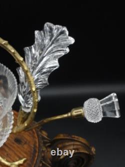 Antique English John Walsh Cut Crystal Thistle Art Glass Rose Bowl Vase Epergne