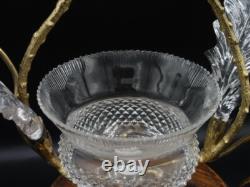 Antique English John Walsh Cut Crystal Thistle Art Glass Rose Bowl Vase Epergne