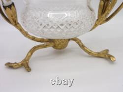 Antique English John Walsh Cut Crystal Thistle Art Glass Rose Bowl Vase Epergne