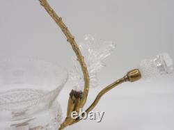 Antique English John Walsh Cut Crystal Thistle Art Glass Rose Bowl Vase Epergne