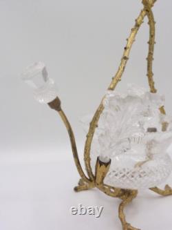 Antique English John Walsh Cut Crystal Thistle Art Glass Rose Bowl Vase Epergne