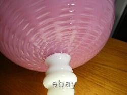 Antique Fenton Pink And White Art Glass Footed Bowl