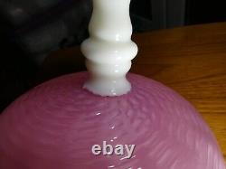 Antique Fenton Pink And White Art Glass Footed Bowl