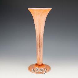 Antique Gray-Stan Scottish Glass Mottled Salmon Pink & White Glass Vase