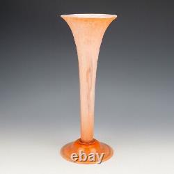 Antique Gray-Stan Scottish Glass Salmon Pink & White Mottled Glass Vase