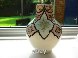 Antique Harrach (Bohemia) opaline glass vase. Moroccan ware pattern