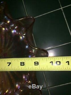 Antique Loetz Apricot & Pink Oil Spots Swirl Art Nouveau Bowl Metal Stand