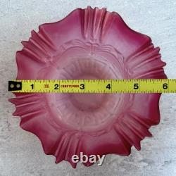 Antique Meriden Silver Plate Co #1134 Victorian Bride's Basket Pink Art Glass