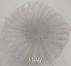 Antique Murano Pink and White Latticino Bowl and Plate