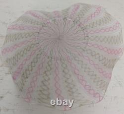 Antique Murano Pink and White Latticino Bowl and Plate