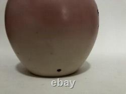 Antique POSCHINGER KRYSTALLIE hand Painted Enamelled Pink Satin Glass Vase