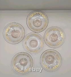 Antique Pink Art Glass Finger Bowls Set Of 6 Moser Style