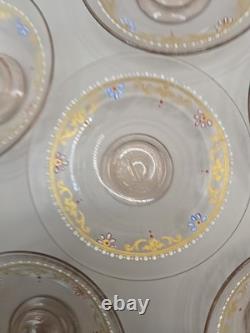 Antique Pink Art Glass Finger Bowls Set Of 6 Moser Style