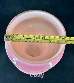 Antique Pink Opaline Glass Bristol Vase Hand Painted Floral Urn Shape Victorian