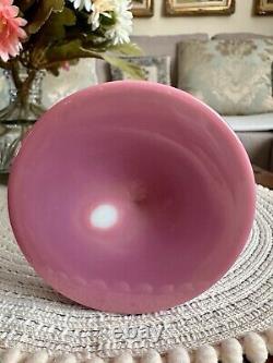 Antique Pink Opaline Glass Bristol Vase Hand Patient Floral Urn Shape Victorian