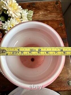 Antique Pink Opaline Glass Bristol Vase Hand Patient Floral Urn Shape Victorian