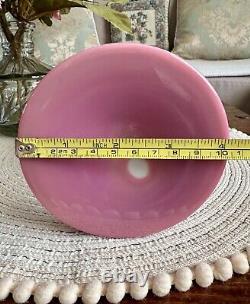 Antique Pink Opaline Glass Bristol Vase Hand Patient Floral Urn Shape Victorian