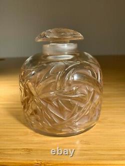 Antique Rene Lalique Epines Rose Stained large Perfume Bottle Signed and MINT