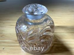 Antique Rene Lalique Epines Rose Stained large Perfume Bottle Signed and MINT