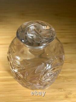 Antique Rene Lalique Epines Rose Stained large Perfume Bottle Signed and MINT