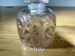 Antique Rene Lalique Epines Rose Stained large Perfume Bottle Signed and MINT