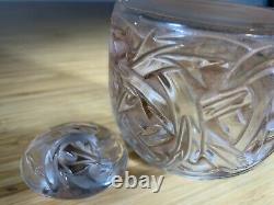 Antique Rene Lalique Epines Rose Stained large Perfume Bottle Signed and MINT