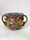 Antique Venetian Murano Murrhine Millefiori Glass Vase Fratelli Toso Pink Orange
