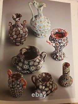 Antique Venetian Murano Murrhine Millefiori Glass Vase Fratelli Toso Pink Orange