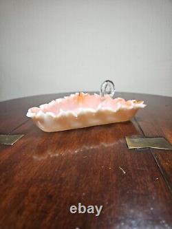 Antique Victorian Cased Glass Jagged Edge UV Sensitive Handled Dish