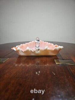 Antique Victorian Cased Glass Jagged Edge UV Sensitive Handled Dish