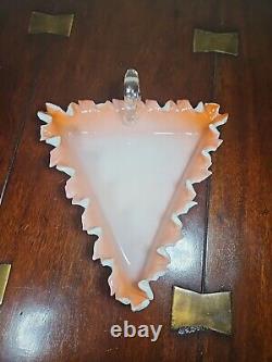 Antique Victorian Cased Glass Jagged Edge UV Sensitive Handled Dish