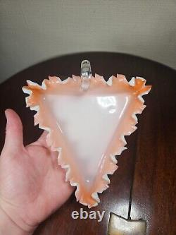 Antique Victorian Cased Glass Jagged Edge UV Sensitive Handled Dish