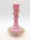 Antique Victorian Frilly Pink Spangle Glass Uranium Vase UV Glowing