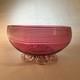 Antique Victorian cranberry art glass threaded Bowl C-1890 Medium Sized
