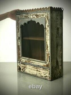 Antique Vintage Indian Cabinet. Art Deco. Display/bathroom. Two-tone Grey & Pink