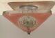 Antique pink glass 10 1/4 Art Deco flush mount square ceiling light fixture