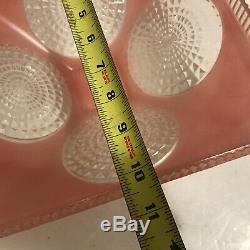 Antique pink glass 10 1/4 Art Deco flush mount square ceiling light fixture