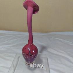 Antonio Garcia Pink Art Glass Goose Neck Jack in the Pulpit Bud Vase Signed