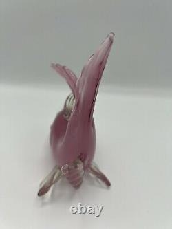 Archimede Seguso Murano Alabastro Glass Fish Pink White Rare 50s 6x6 Mint