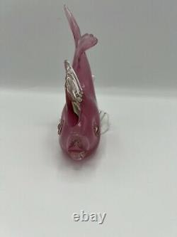 Archimede Seguso Murano Alabastro Glass Fish Pink White Rare 50s 6x6 Mint