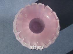 Archimede Seguso Murano Art Glass Alabastro Pink Vase Ribbed Body Design