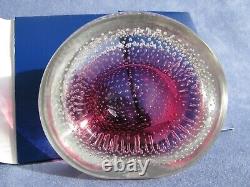 Archimede Seguso Murano Art Glass Cranberry Pink Bullicante Bubble Bowl 1960s