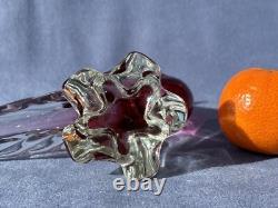 Archimede Seguso Murano Art Glass Cranberry Pink cute Bird Pheasant Tail